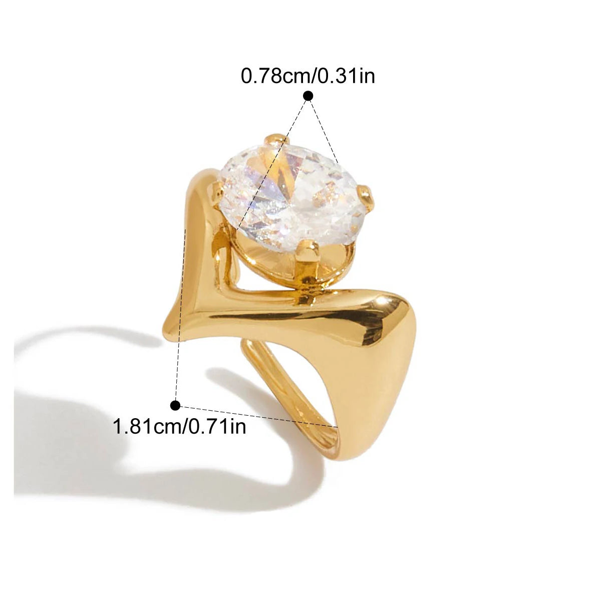 Bague Géométrique Zircon
