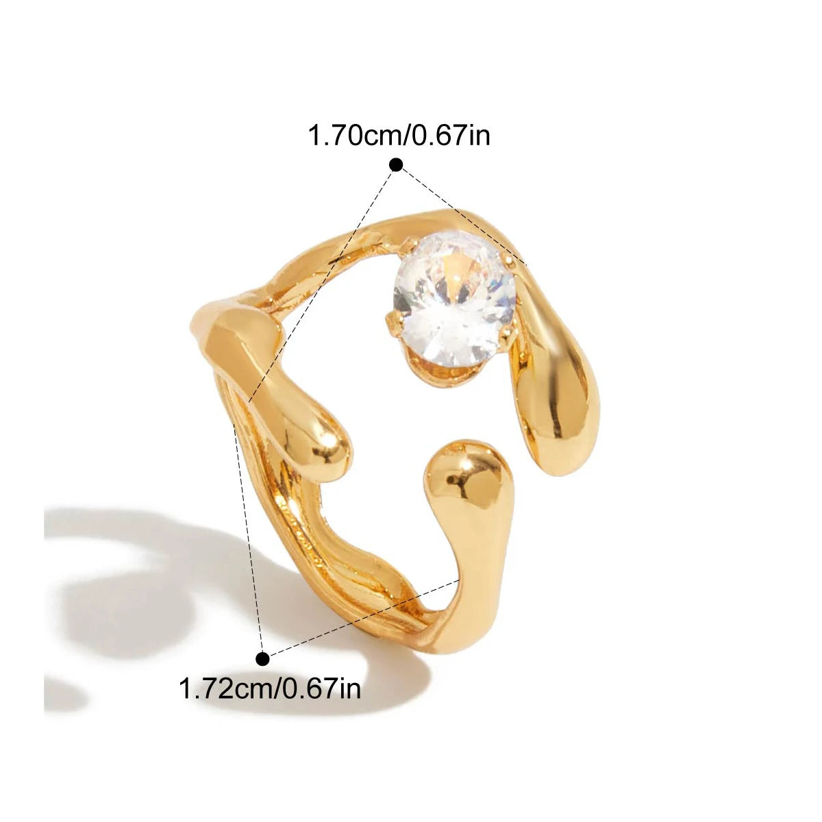 Bague Géométrique Zircon