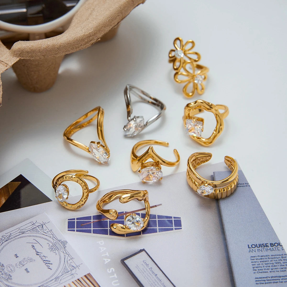 Bague Géométrique Zircon