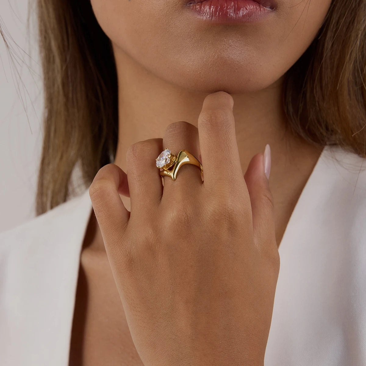 Bague Géométrique Zircon