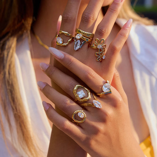 Bague Géométrique Zircon