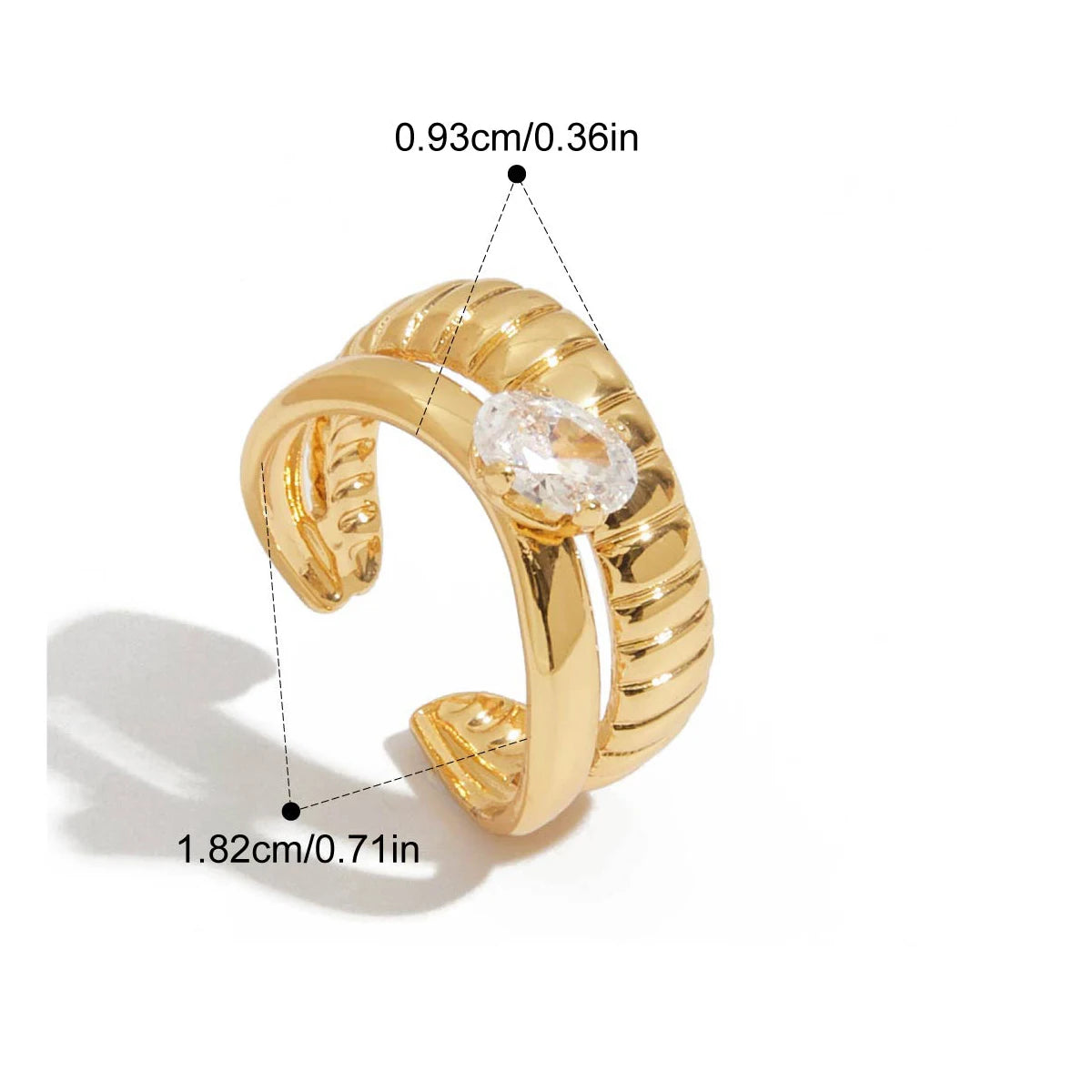 Bague Géométrique Zircon