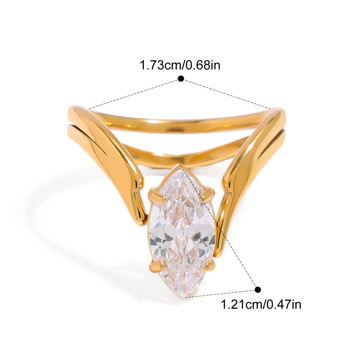 Bague Géométrique Zircon