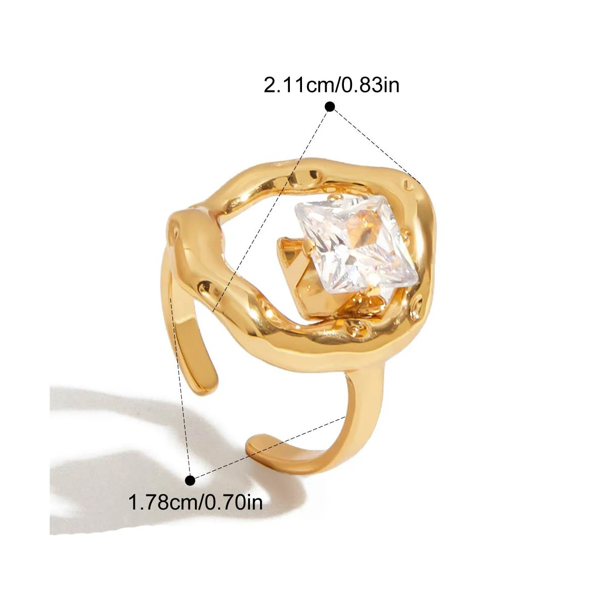Bague Géométrique Zircon