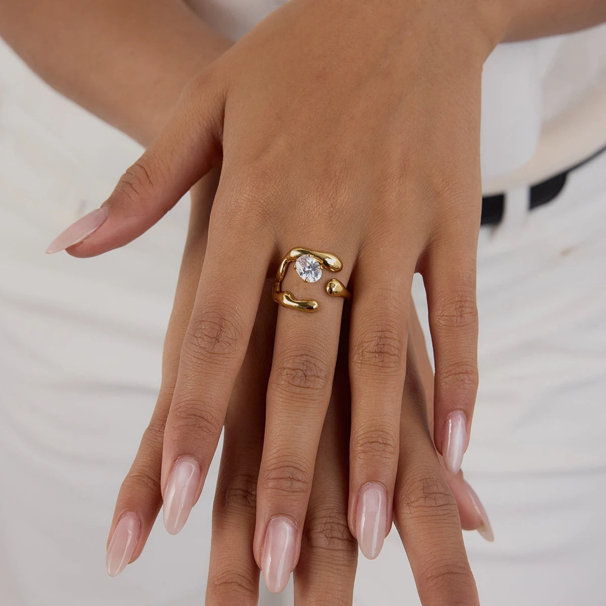 Bague Géométrique Zircon